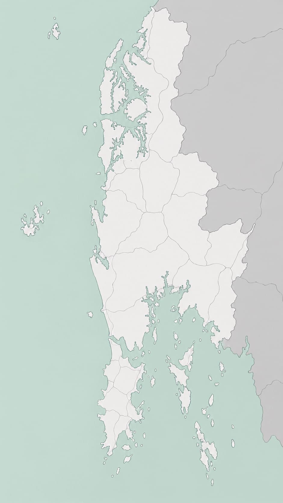Map of the Andaman coast showing VELA between Phang Nga and Phuket